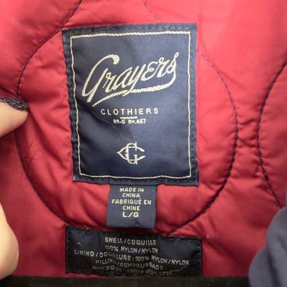 GRAYERS SIZE L Andrew Lightweight Quilted Jacket NAVY BLUE MEN’s - Picture 4 of 4